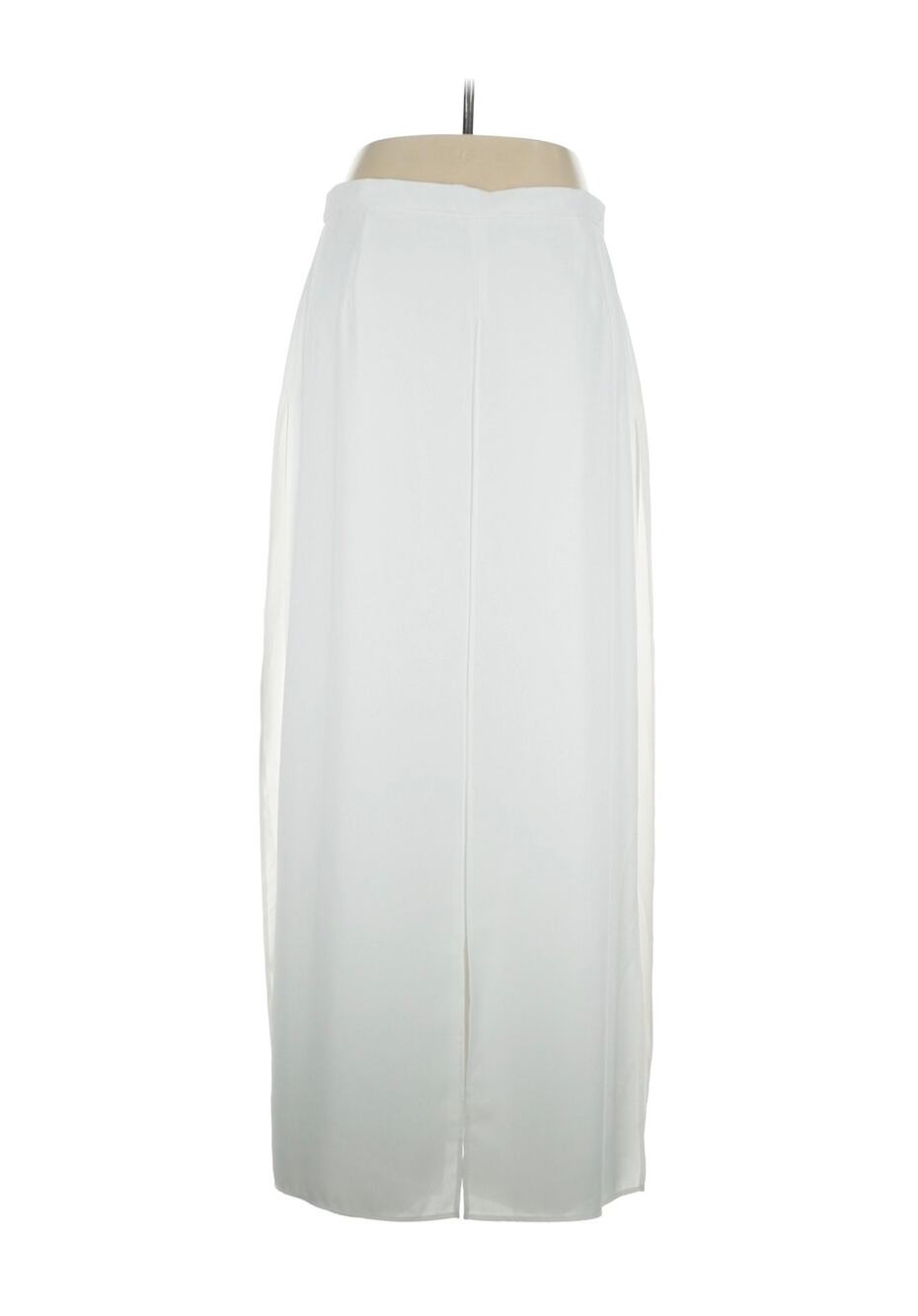NWT Joseph Ribkoff White Chiffon-Overlay Wide-Leg Pants Sz. 14